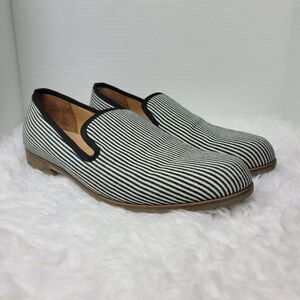 Duke + dexter Men's Slip On Size 9 Striped White Black Loafer Shoes